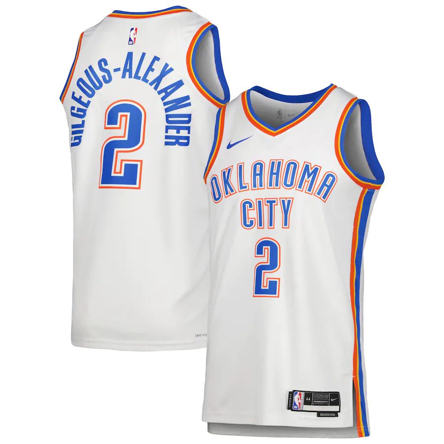 Men Oklahoma City Thunder #2 Shai Gilgeous-Alexander Nike White Association Edition 2022-23 Swingman NBA Jersey